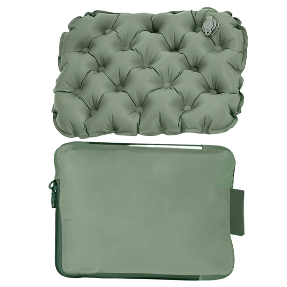 Portable Inflatable Seat Cushion, 30D Nylon TPU Lightweight Camping Air Sitting Pad with Silk Floss Filling, 11.8 x 15.7 in / 30 x 40 cm Waterproof Inflatable Seat Cushion for Outdoor Comfort