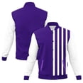 thumbnail image 2 of Kaemgyyd Winter Coats for Women Trendy Button down Lightweight Jacket Crew Neck Stripe Long Sleeve Outerwear with Pockets, 2 of 5