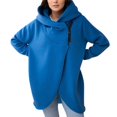 thumbnail image 3 of Women'S Plus Size Hooded Fleece Lined Sweatshirt Full Zip Casual Long Sleeve Outdoor Jacket Blue XXL, 3 of 7