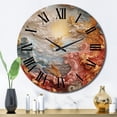 thumbnail image 3 of Designart "Astrology Nebula Marble in Cream V" Abstract Shapes Oversized Wall Clock, 3 of 5