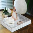 thumbnail image 5 of HofferRuffer Leather Jewelry Serving Tray, 10" x 8" Silver Modern Elegant Decorative Tray for Coffee Table Jewelry Perfume Organizer Living Dining Room Coffee Table Bathroom Office, 5 of 5