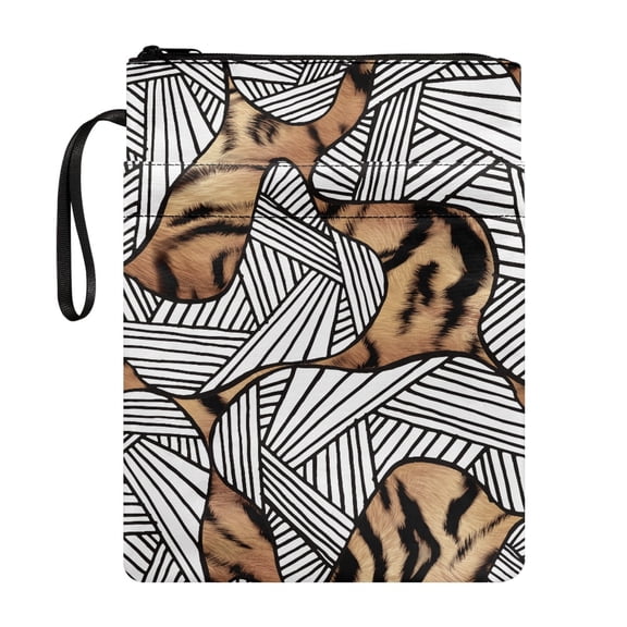 HELLHERO Leopard Print Pattern Zipper Pouch for Classmate, Carrying Book Case, Waterproof, Church Bag for Class