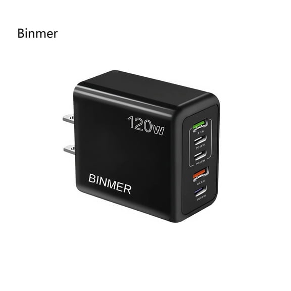 Binmer 120W 5-Port Fast Charging Wall Charger,5V 2.4A Power Adapter