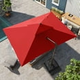 thumbnail image 4 of Pellebant Deluxe 11 Ft Outdoor Cantilever Umbrella with Double Top, Patio Hanging Rectangular Offset Umbrella with Crank Lift, Cross Base, 4 of 11
