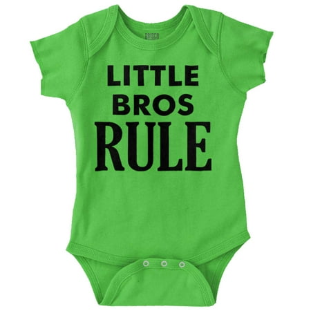 

Little Brothers Rule Cute Younger Bro Bodysuit Jumper Boys Infant Baby Brisco Brands 12M