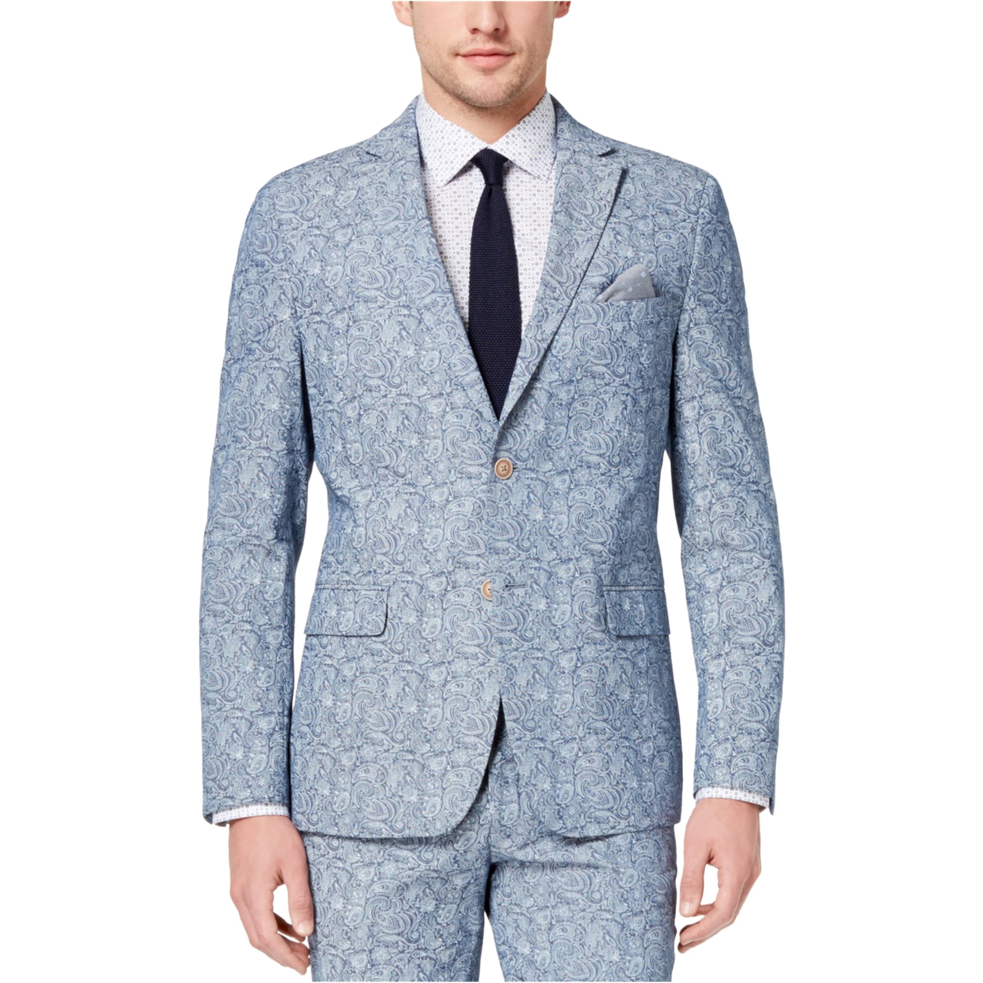 men's blue denim blazer jacket