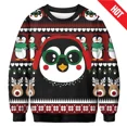 thumbnail image 3 of Suéter navideño feo de moda 2025, sudaderas con estampado divertido de perro y gato navideño, suéteres de cuello redondo para hombres y niños, 3 of 5