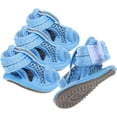 thumbnail image 5 of 4pcs Summer Dog Shoes for Hot Pavement, Pet Dog Breathable Boots Dog Mesh Sandals Breathable Summer Dog Shoes Antis- Slip Sneakers for Small Dog Cat Walking Running Outdoor, 5 of 9