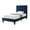 Blue, variant on HomeRoots Blush Solid Wood Full Tufted Upholstered Velvet Bed