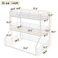 thumbnail image 2 of Harper & Bright Designs Triple Bunk Bed Twin over Twin over Full with Safety Guardrails, Metal Floor Bunk Bed Frame for Boys and Girls, Light White, 2 of 11