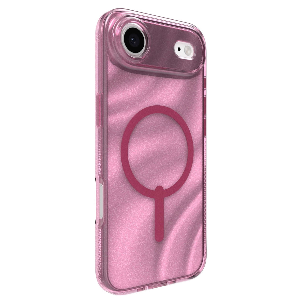 ZAGG Milan Snap Case For iPhone Air - Pink Glimmering Wave Graphene Strengthened Phone Case with Drop Protection (13ft/4m) Textured Edges & Sparkle Design MagSafe Charging Compatible