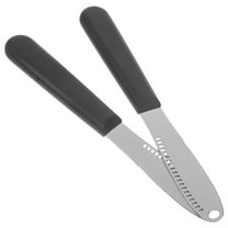 2 Pcs Butter Spatula Spreader Curler Sticks Cheese Knife Black