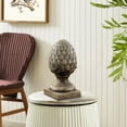 thumbnail image 4 of HomeStock Renaissance Refinement Weathered Brown Finish, MgO Artichoke Decorative Finial Statue With Scroll Design in Base, 1 Ft. Tall with Pedestal, Entryway Decorative Accent, 4 of 6