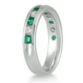 thumbnail image 2 of SZUL Women's Emerald and Diamond Band in 14k White Gold, 2 of 3
