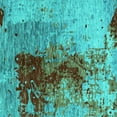 thumbnail image 1 of Ahgly Company Indoor Square Oriental Turquoise Blue Industrial Area Rugs, 7' Square, 1 of 4