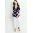 thumbnail image 6 of LaClef Women's Floral and Polka Dot Pleated Peplum V Neck Maternity Top, 6 of 6