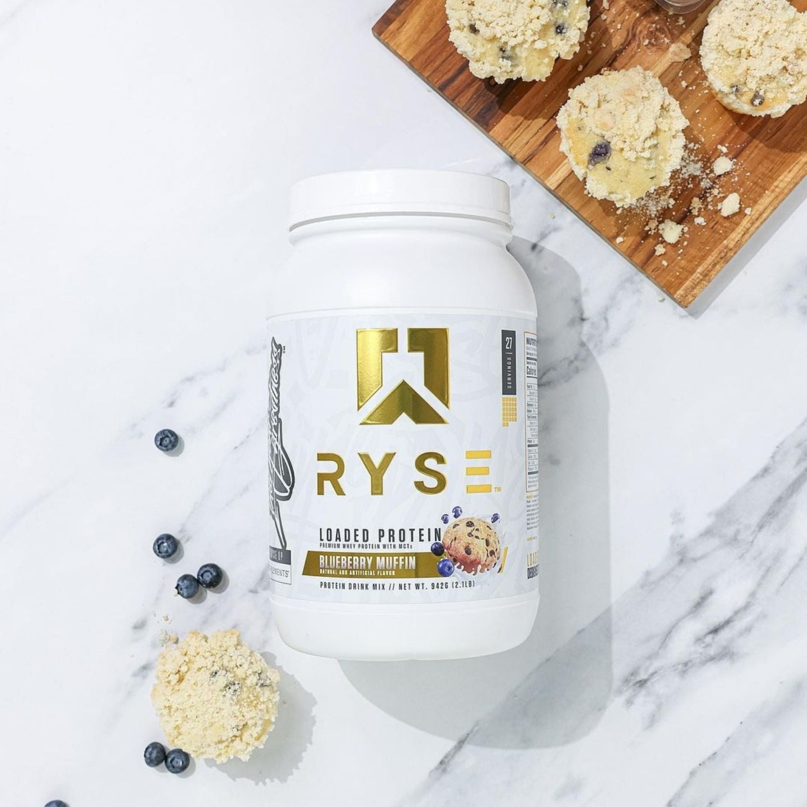 RYSE Loaded Protein Powder - Blueberry Muffin - 27 Servings (2LB)