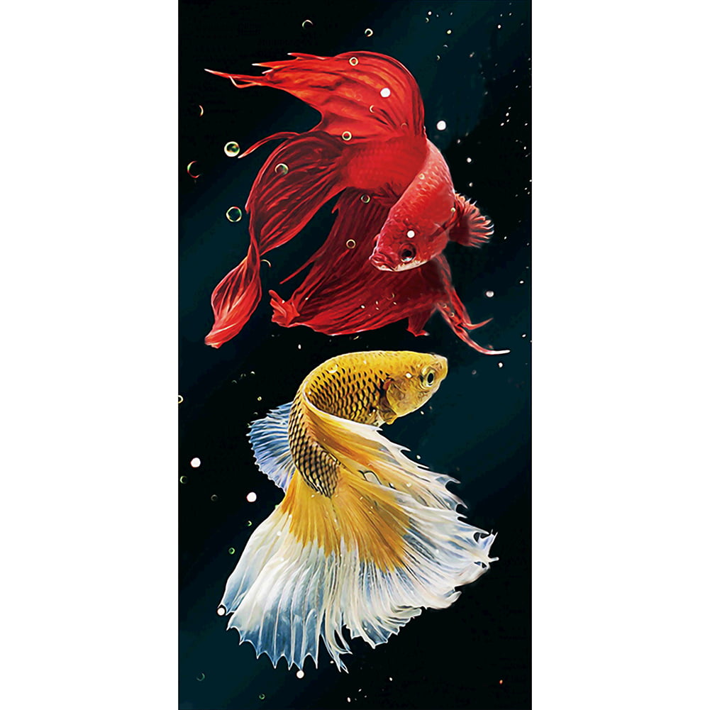 Full 5D Drill Diamond Painting Embroidery Cross Stitich Colorful fish Art Decor 