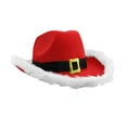 thumbnail image 2 of Christmas Cowboy Hat Santa Wide Brim Hat Sequined Plush Western Hat Carnival Rave Party Costume, 2 of 5