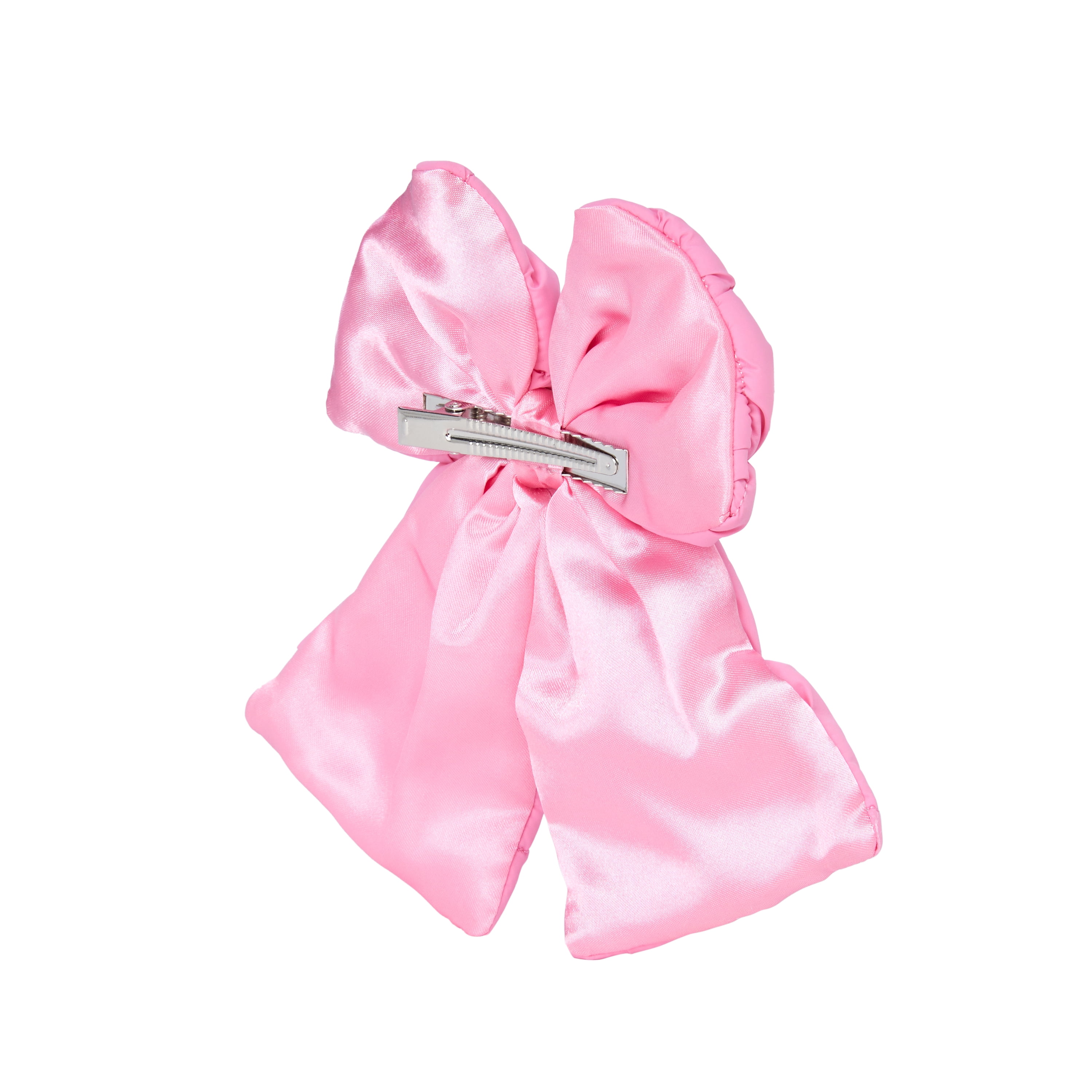 Goody Luxe Puffer Bow Barrette, Icy Pink Blossom, Stay-Tight Hair Clip, 1 Count
