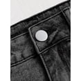 thumbnail image 3 of Black Bow-Decorated Denim Mini Skirt With Tie-Details For Summer, 3 of 4