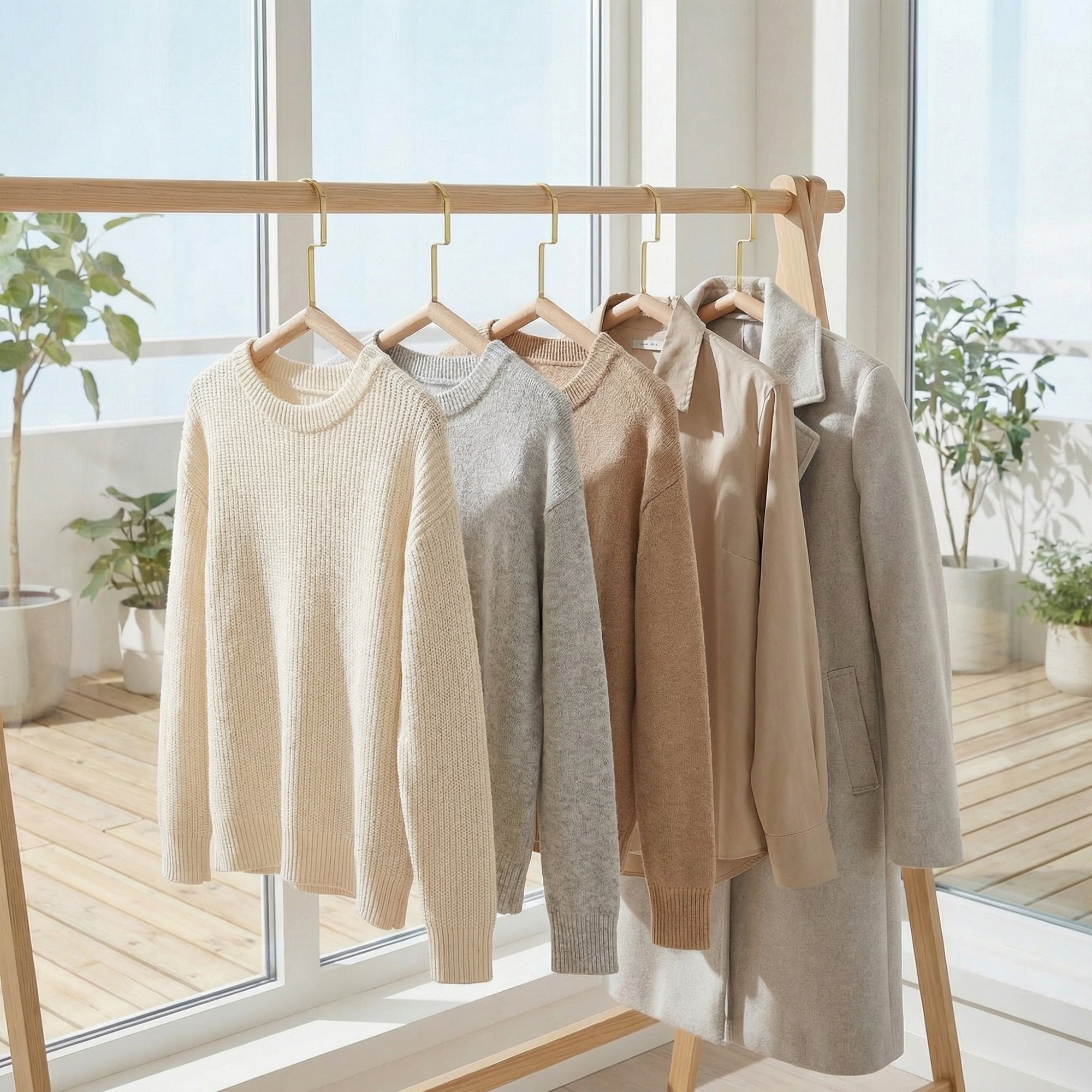 Unique Bargains 2Pcs Wood Nonslip Rope Durable Hangers Natural