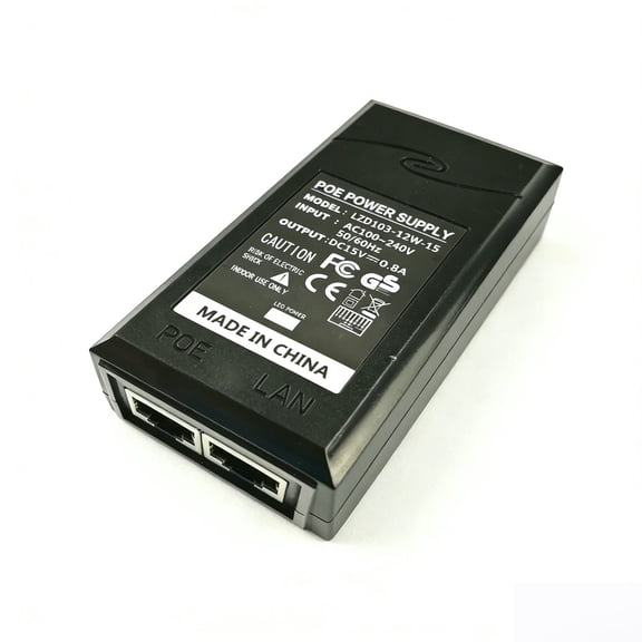 15V PoE Injector Power Over Ethernet Adapter Compatible as Ubiquiti POE-15-12W