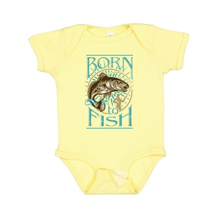 

Inktastic Born to Fish Gift Baby Boy or Baby Girl Bodysuit