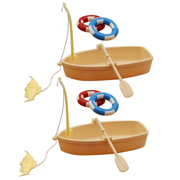 WASHWEPE Fishing Boat Building Toy Plastic Material 2 Sets 4.6x2.1x1.6in