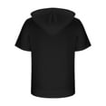 thumbnail image 4 of Chiccall Mens Short Sleeve Hoodie Solid Casual Summer Sweatshirts with Pocket Black, 4 of 5