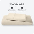 thumbnail image 3 of Bare Home Ultra-Soft Fitted Sheet + Pillowcase Set - Premium 1800 Collection - Deep Pocket - Twin XL, Sand, 3 of 8