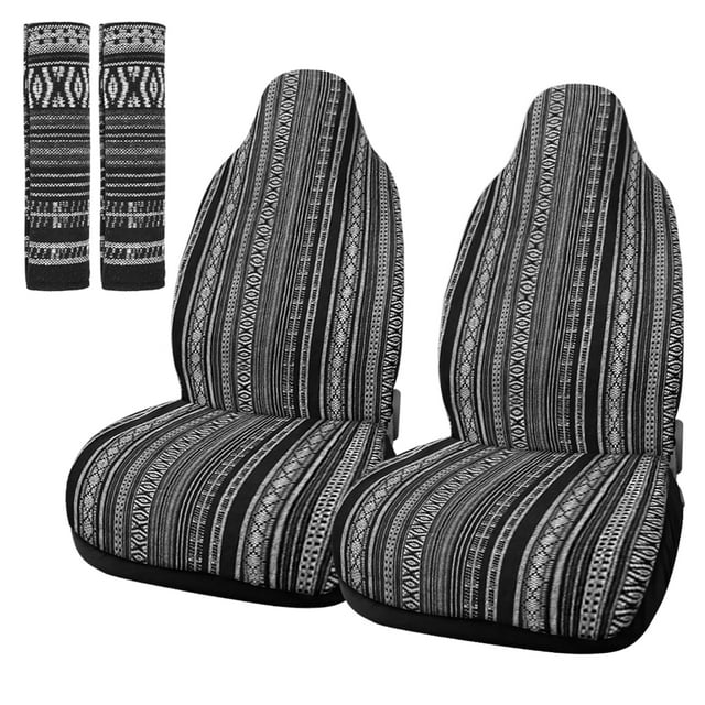 Unique Bargains 2pcs Universal Front Seat Cover Saddle Blanket Seat-Belt Pad Protectors for Car