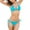 Blue, variant on Women Bandage Bikini Set Push Up Bra Swimsuit Bathing Suit Swimwear One Strap Bikini Bikini Full Coverage Bottom Set Big Bust Bikini Top Striped Bikini G String Bikini Lifeguard Bikini Women Bikini