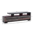 thumbnail image 3 of 1pc Entertainment Console Modern Design Black Grey Wood Finish Open Shelf Two Spacious Drawers TV Stand, 3 of 8