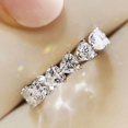 thumbnail image 2 of 3Ct Heart Cut Lab Created Diamond Full Eternity Ring 14K White Gold Plated Silver, 2 of 4