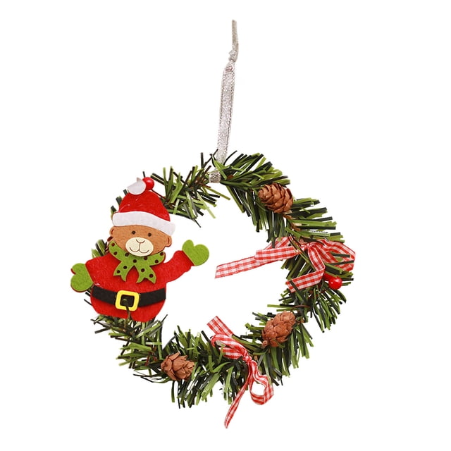 Ganfancp Adornos de Navidad Papá Noel Colgantes Corona Pequeña Regalos de Navidad para Niños Colgantes Corona Árbol de Navidad Liquidación 1Pc Colgante