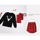 thumbnail image 2 of Conjuntos De Pijamas Familiares A Juego Pijamas Navideños Con Camiseta De Manga Larga De Ciervo Y Pantalones A Cuadros Ropa De SalónMujeres M Rojo Verde Cocina, Decoración y Otros, 2 of 5