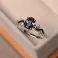 thumbnail image 2 of alexandrite ring, engagement ring, oval cut, color changing gemstone ring Gift, 2 of 4