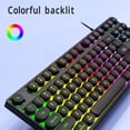 thumbnail image 4 of Clavier de Jeu Mécanique, 87 Touches Clavier de Jeu Filaire, Clavier de Jeu RGB Rétroéclairé, Design Ergonomique, pour Ordinateur Portable, pour Rédacteurs, Éditeurs, 4 of 8