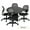Espresso, variant on Round Table 48" with 4 Chairs(G11642B) - Artisan Grey