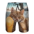 thumbnail image 3 of Fotbe Relaxing Cat With Orange Juice Trajes de Baño Estampados para Hombre, Shorts de Verano de Secado Rápido, Ropa de Playa, Bañadores-X-Large, 3 of 6