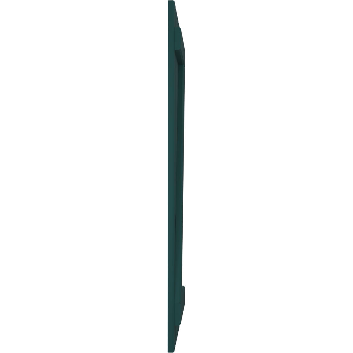 Ekena Millwork 15 1/2"W x 32"H Americraft Four Board (2 Batten) Exterior Real Wood Spaced Board-n-Batten Shutters w/ Z-Bar (Per Pair), Thermal Green