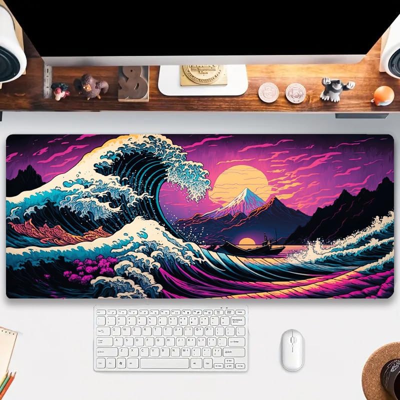 Simpkeely Japanese Sea Wave Gaming Mouse Pad 31.5 x 11.8 Inch photo 6