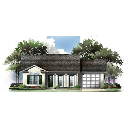 House Plan Gallery - HPG-1001 - 1,001 sq ft - 2 Bedroom - 2 Bath Small House Plans - Single Story Printed Blueprints - Simple to Build (5 Printed Sets)