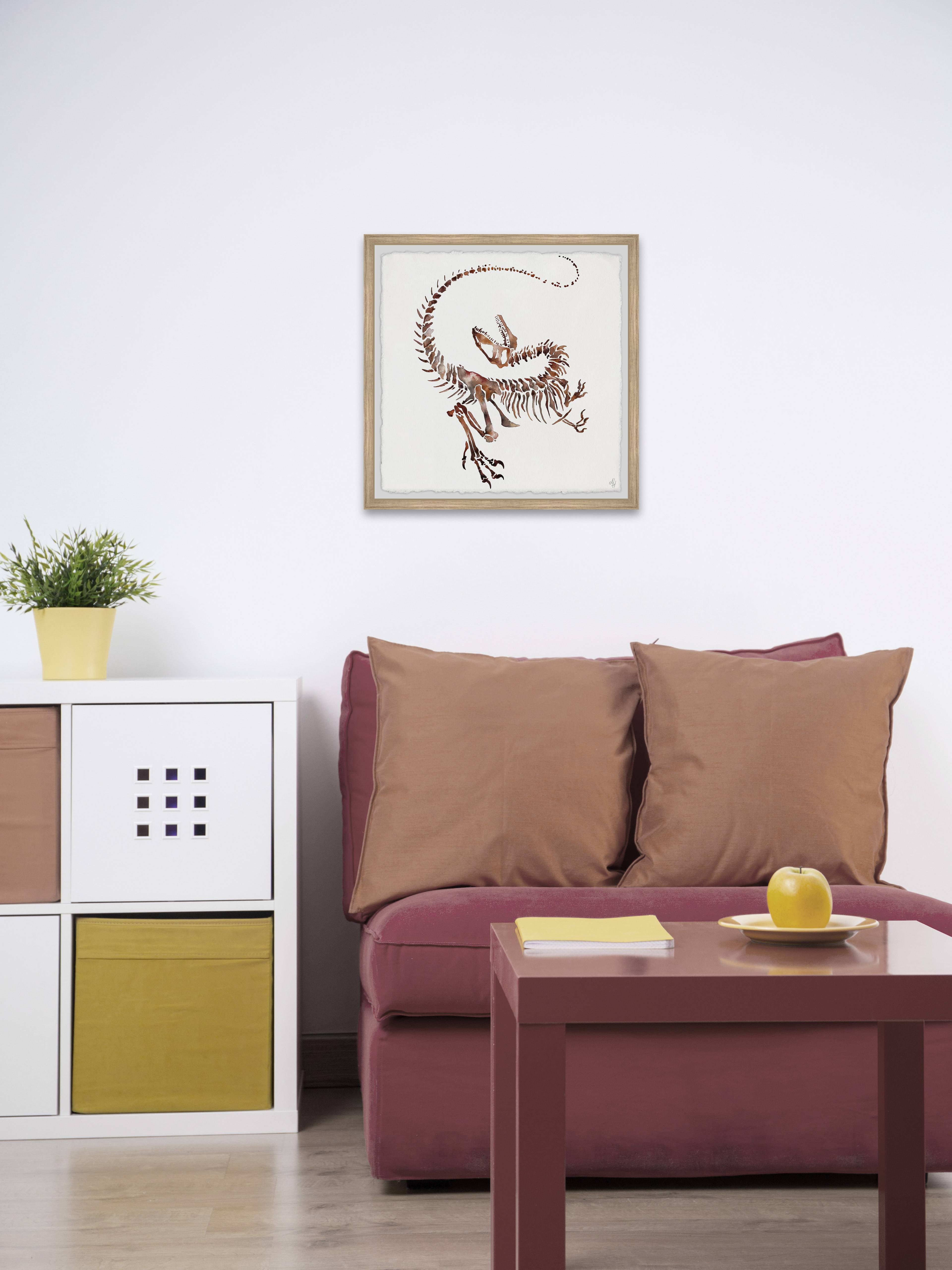 Marmont Hill Dino Fossil Framed Wall Art, 24.00" x 1.50"