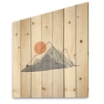 thumbnail image 2 of Designart 'Abstract Red Moon With Mountainscape' Modern Print on Natural Pine Wood, 2 of 5