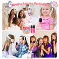 thumbnail image 6 of Mini Karaoke Machine for Kids, Birthday Gifts for 3 4 5 6 7 8 9 10 Year Old Girls, 2 Wireless Karaoke Microphones for Kids, Portable Bluetooth Speaker, Gifts for Girls, 6 of 7