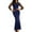 Blue, variant on TSADFHJI Skirts for Women Midi Length Party Ladies' Elegant and Vintage Sequin and Mesh Long Sleeve Flowing Wrap Dress for Evening Parties L Black