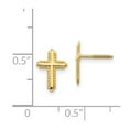 thumbnail image 3 of Real 14kt Yellow Gold Madi K Cross Post Earrings; for Adults and Teens; for Women and Men, 3 of 3