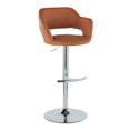 thumbnail image 4 of Margarite Adjustable Barstool Set of 2 Swivel, Chrome Bar Stools, Bar Chairs, Swivel Bar Stools Set of 2 with Back, Bar Height Stools Set of 2 (Brown), 4 of 6